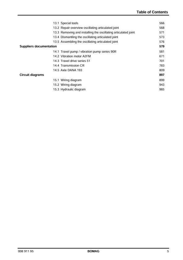 BOMAG Roller BW 226 DH-4 Service Manual 00891195 PDF 2007