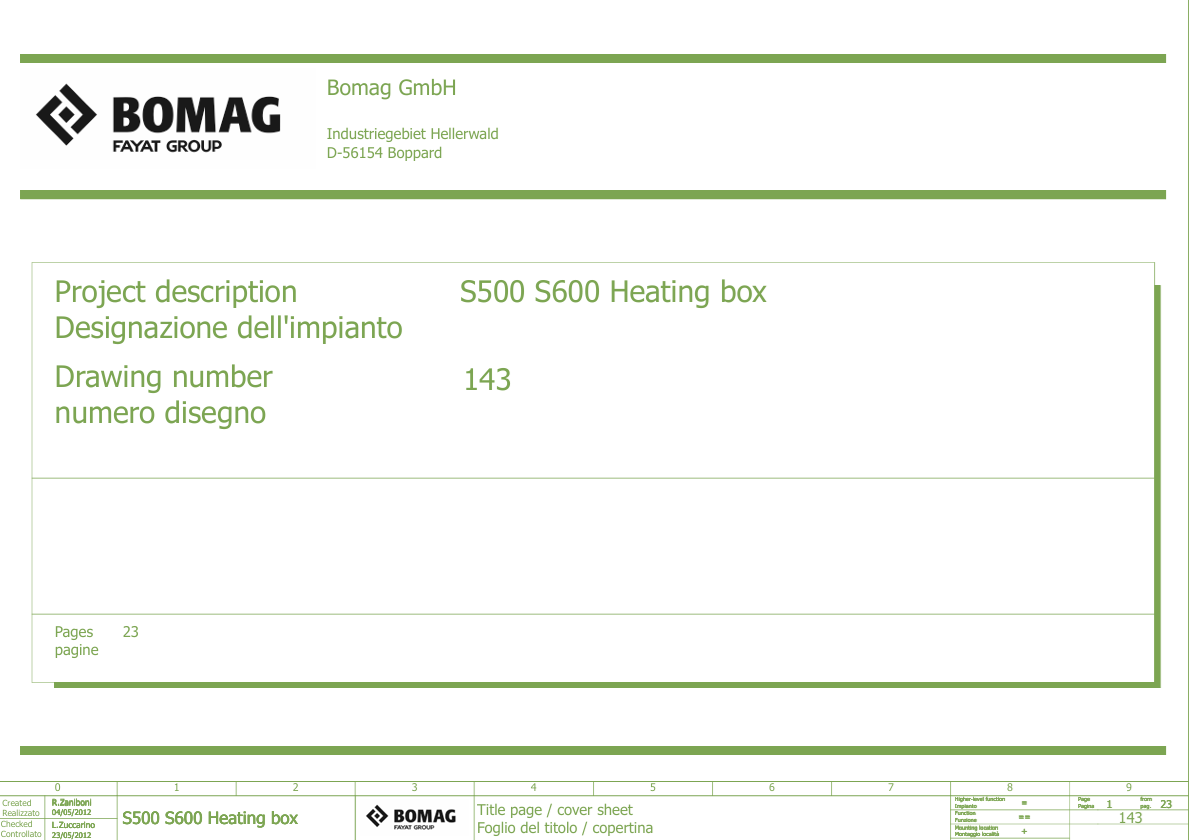 BOMAG S500 S600 HEATING BOX SCHEMATIC MANUAL PDF