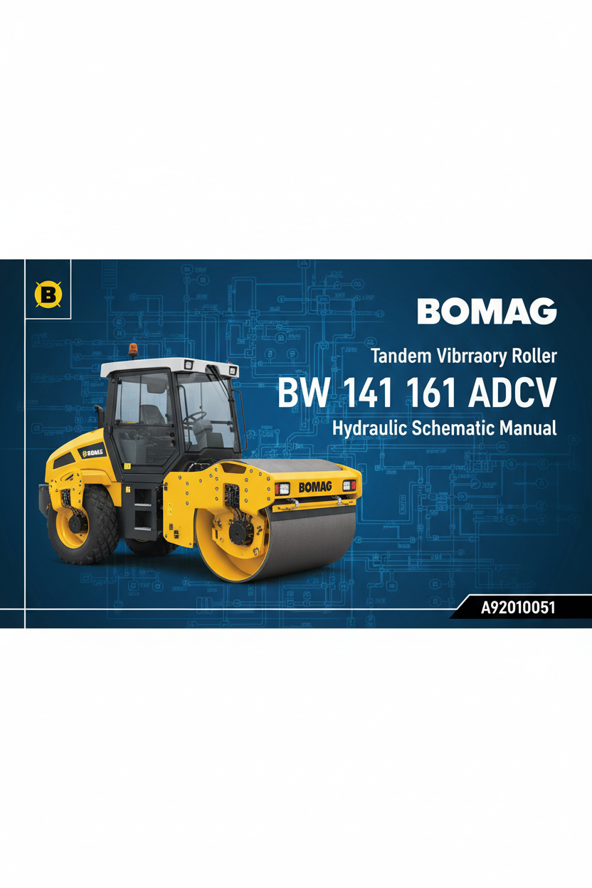 BOMAG TANDEM VIBRATORY ROLLER BW 141 161 ADCV HYDRAULIC SCHEMATIC MANUAL A92010051 PDF