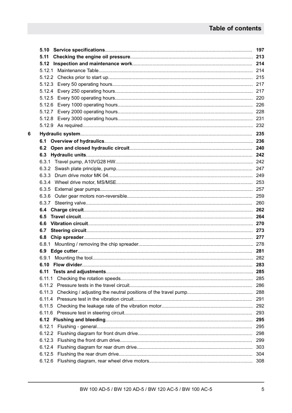 BOMAG Tandem Vibratory & Combination Roller Service Manual PDF