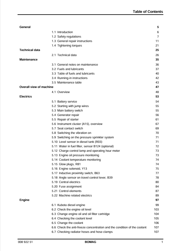 BOMAG Tandem Vibratory Roller BW 135 AD-5 Service Manual PDF 