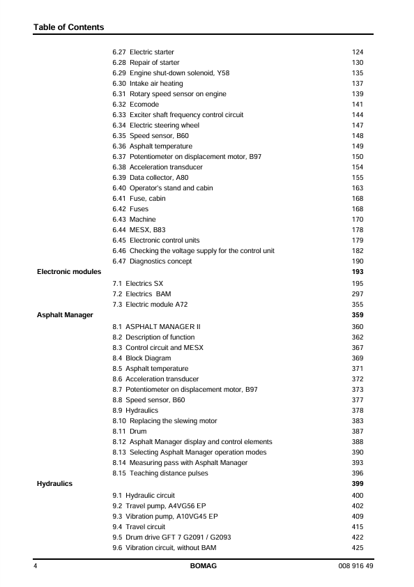 BOMAG Tandem Vibratory Roller BW 174 AP AM Service Manual PDF