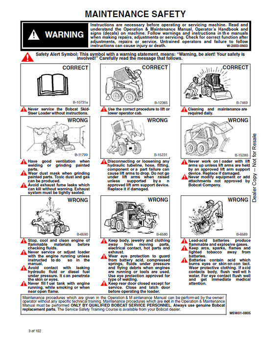 Bobcat 444 500 Early 600 Loader Supplement Repair Manual PDF