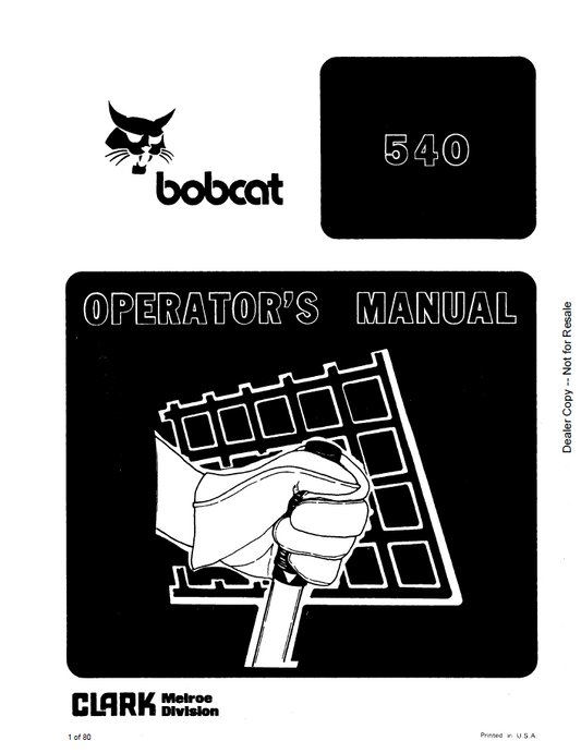 Bobcat 540 Loader Operator Manual | Part 6566282