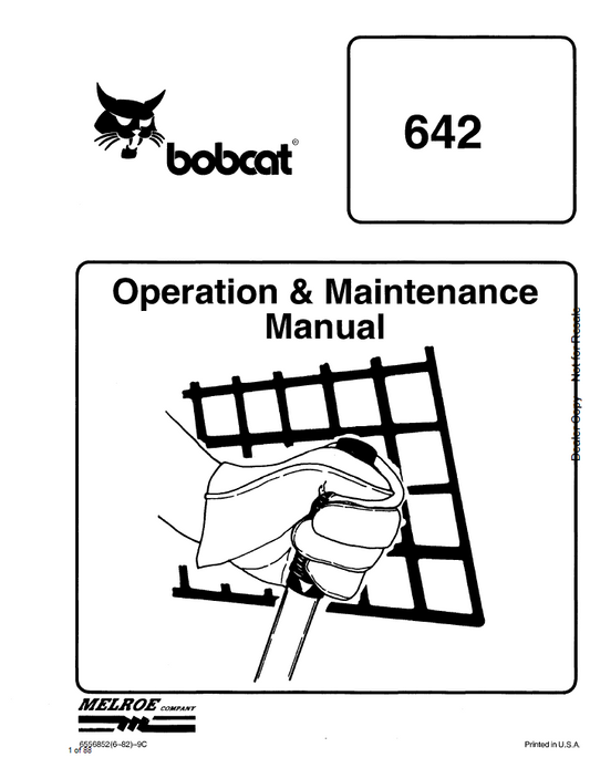 Bobcat 642 Loader Operation & Maintenance Manual | Part 6556852