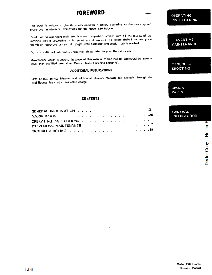 Bobcat 6549746 Operation & Maintenance Manual | 620 Loader