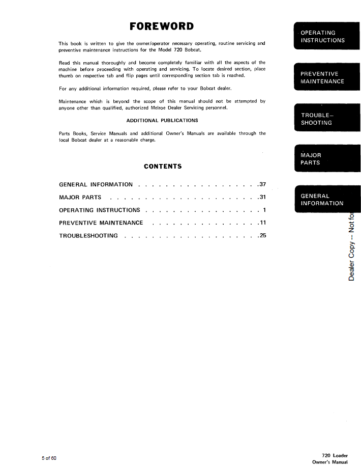 Bobcat 6549950 Operation & Maintenance Manual | 720 Loader