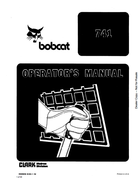 Bobcat 741 Loader Operator Manual | Part 6556858