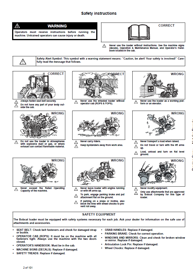 Bobcat AL350 4900053 Articulated Loader Operation Manual PDF