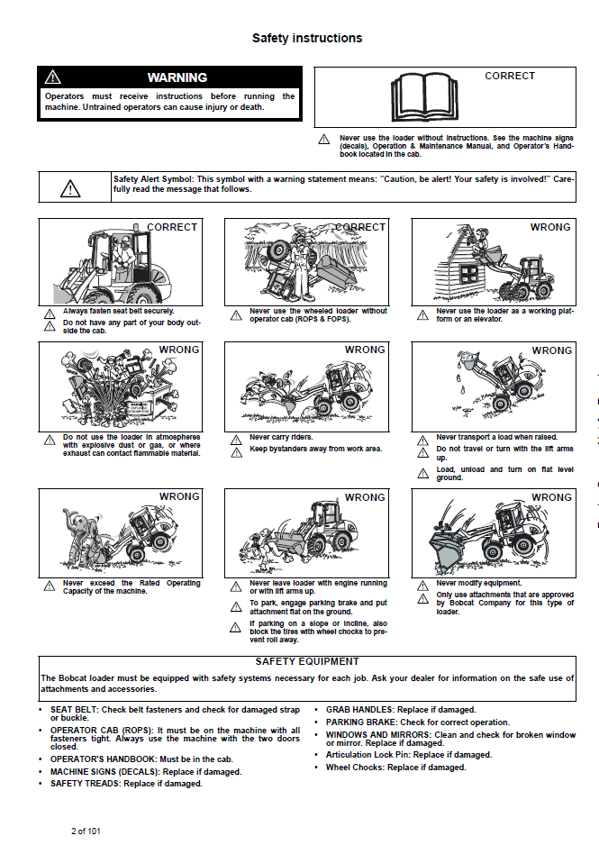 Bobcat AL440 4900054 Articulated Loader Operation Manual PDF