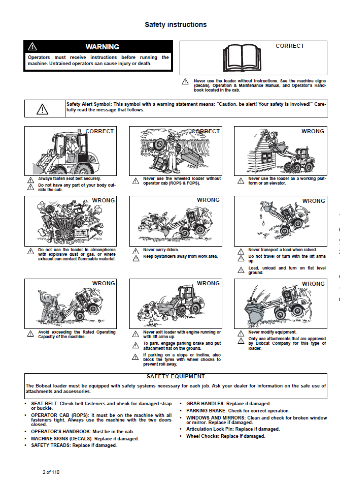 Bobcat AL440 4900082 Articulated Loader Operation Manual PDF