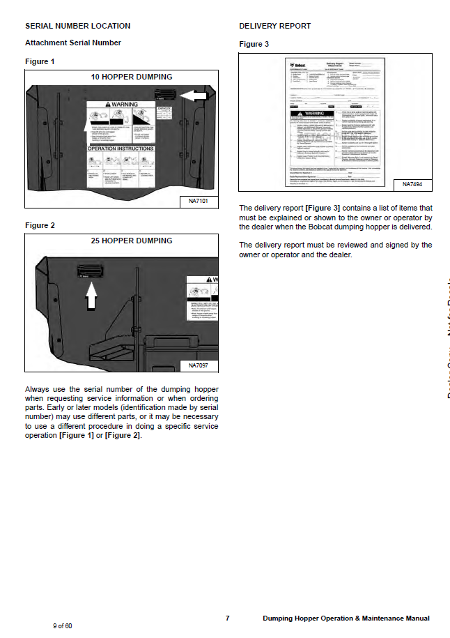 Bobcat Dumping Hopper 10, 25 4900023 Maintenance & Operator PDF