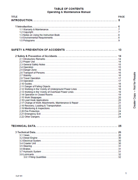 Bobcat Ingersoll-Rand ZX75 Excavator Operation Maintenance Manual