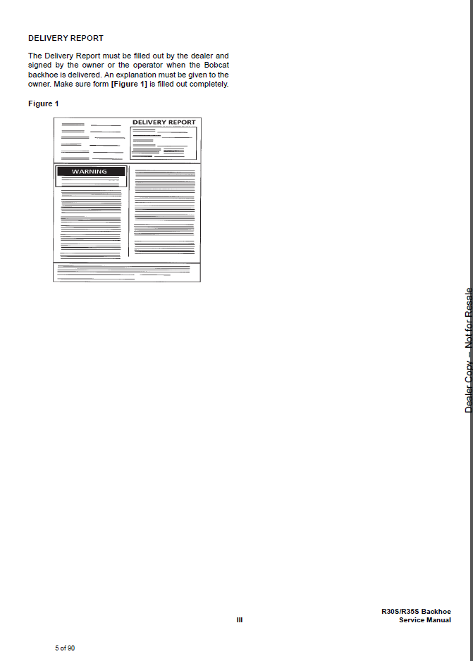 Bobcat R30S R35S Backhoe Technical Service Manual 4950144 PDF