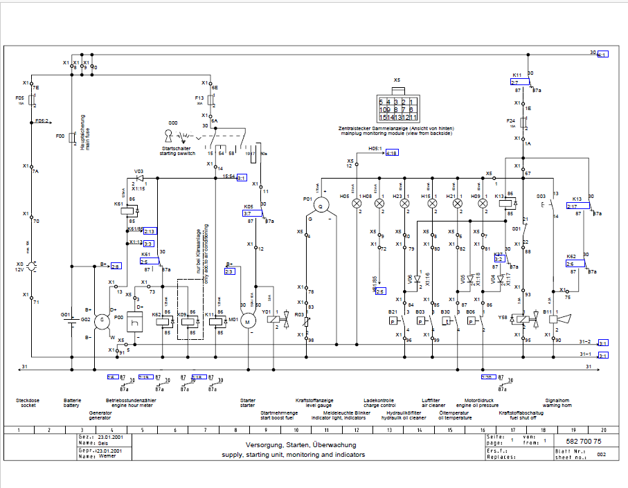 Bomag BW 145 DH-3 Single Drum Vibratory Roller Electric and Hydraulic Schematic Diagram Manual (Serial: 101581291001 - 101581291002)