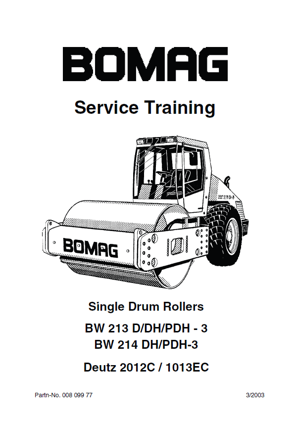Bomag BW 214 PDH-3 Service Training Manual 2003 (PDF)