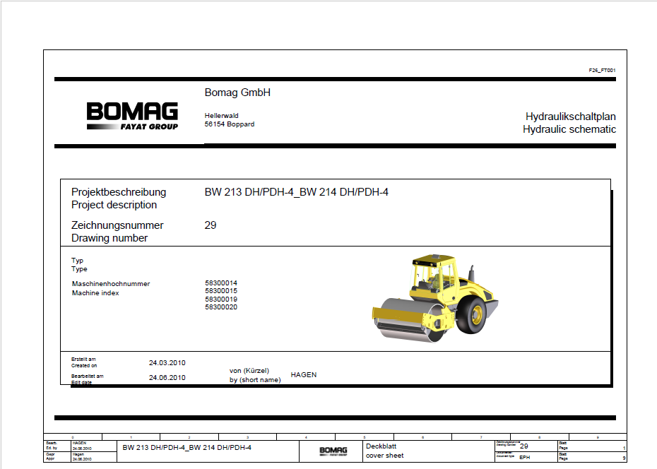 Bomag BW 214 PDH-4 Roller Electric & Hydraulic Manual