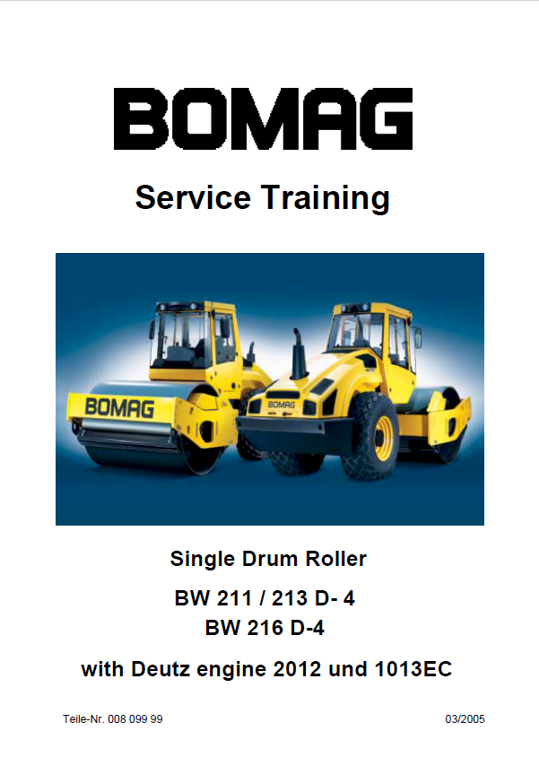 Bomag BW 216 D-4 Service Training Manual PDF Download