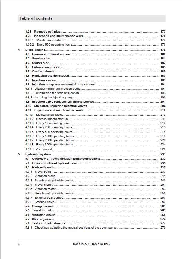 Bomag BW 219AD-4 Workshop & Service Manual (Part 00892457)
