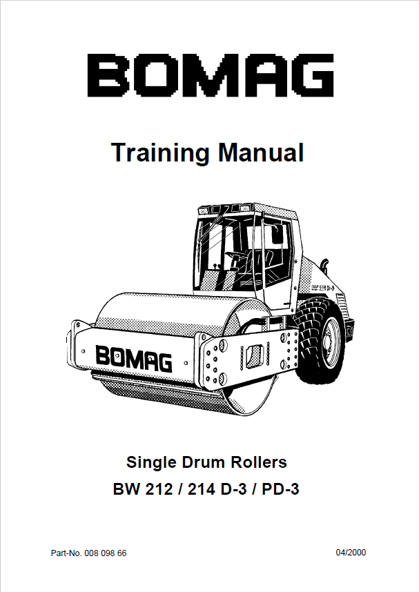 Bomag Single Drum Roller BW 214 D-3 Training Manual PDF