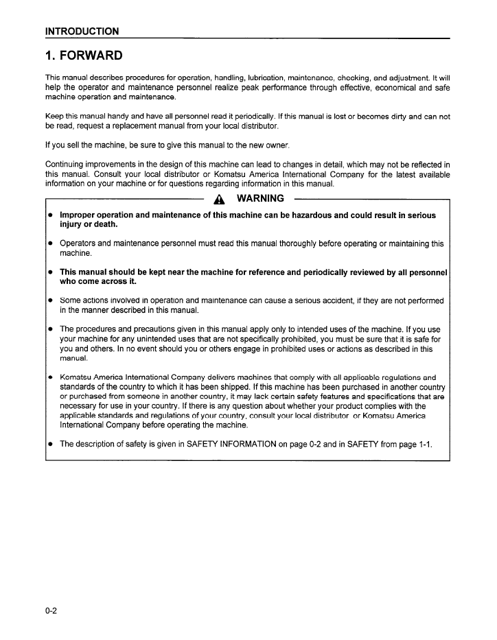 CEAM001401 Komatsu WA500-3 Wheel Loader Operation Manual