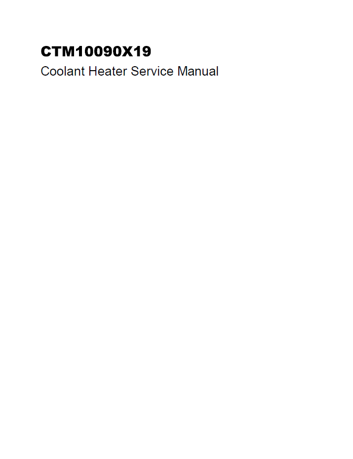 CTM10090X19 John Deere Coolant Heater Repair & Service Manual