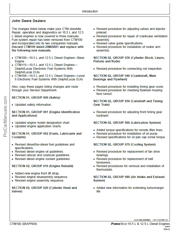 CTM100 PowerTech 10.5L & 12.5L Diesel Engine Service Manual
