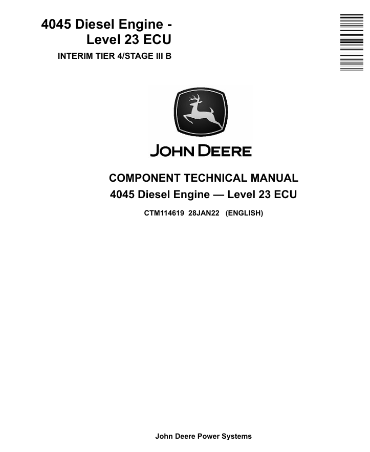 CTM114619 John Deere PowerTech 4045 IT4/S3B ECU Technical Manual