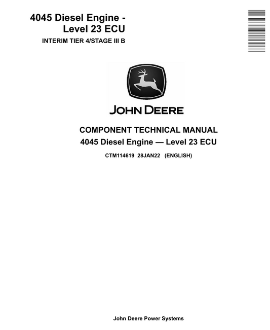 CTM114619 John Deere PowerTech 4045 IT4/S3B ECU Technical Manual