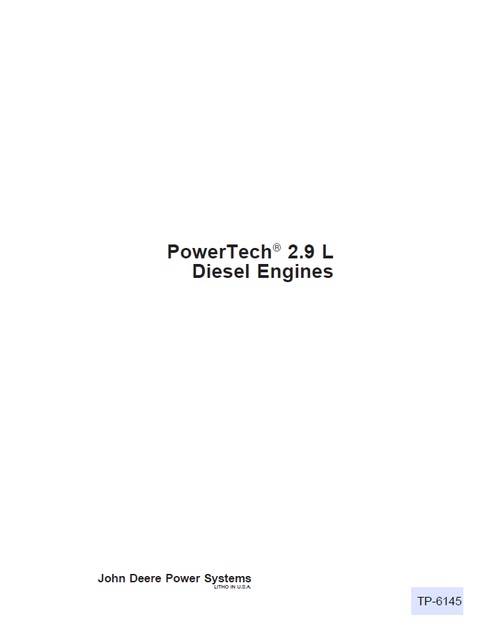 CTM125 John Deere PowerTech 2.9L Diesel Engine Service Manual