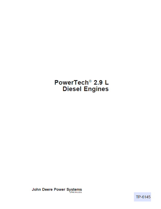 CTM125 John Deere PowerTech 2.9L Diesel Engine Service Manual