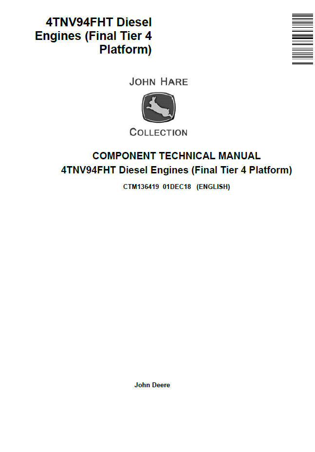 CTM136419 John Deere 4TNV94FHT Diesel Engine Component Technical Manual PDF