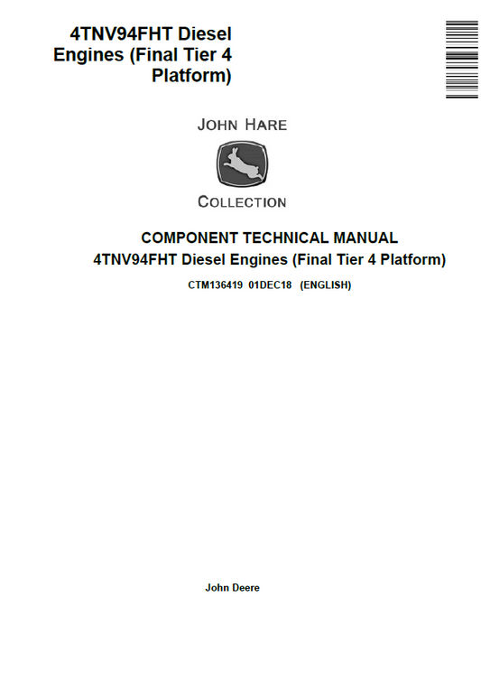 CTM136419 John Deere 4TNV94FHT Diesel Engine Component Technical Manual PDF