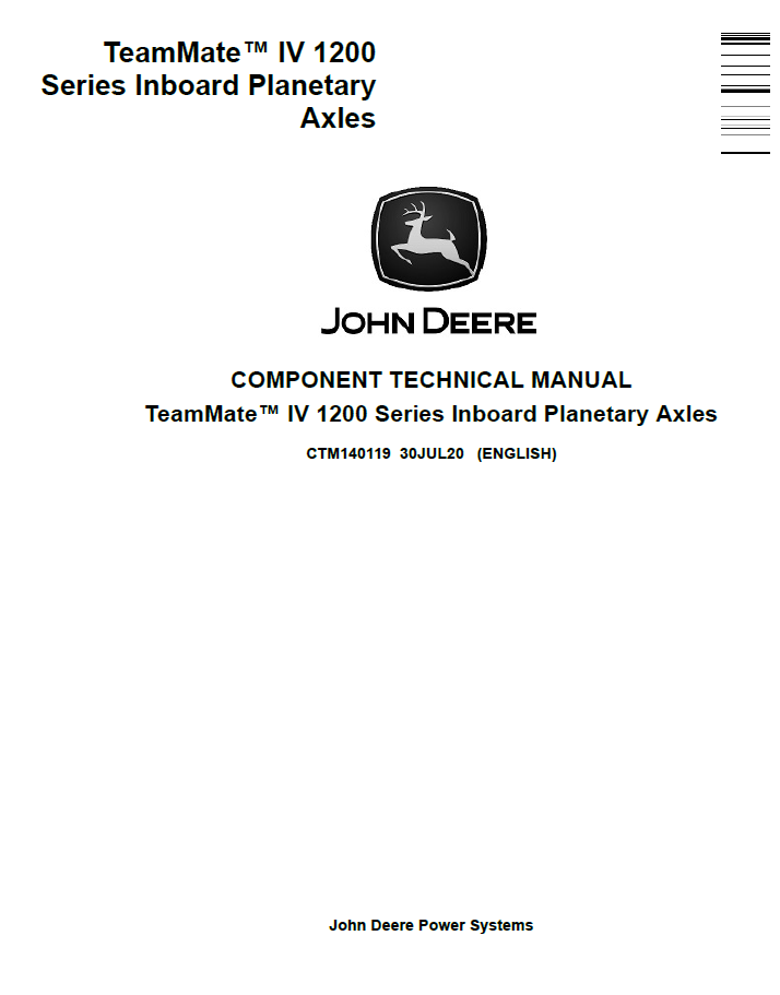 CTM140119 John Deere TeamMate IV 1200 Axle Technical Manual