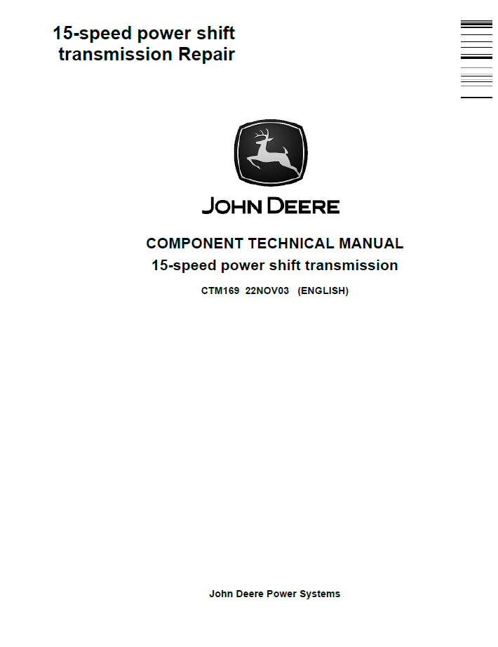 CTM169 John Deere 15-Speed Power Shift Transmission Manual PDF