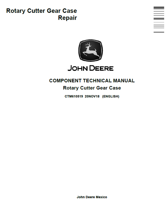 CTM610519 John Deere Rotary Cutter Gear Case Service Manual