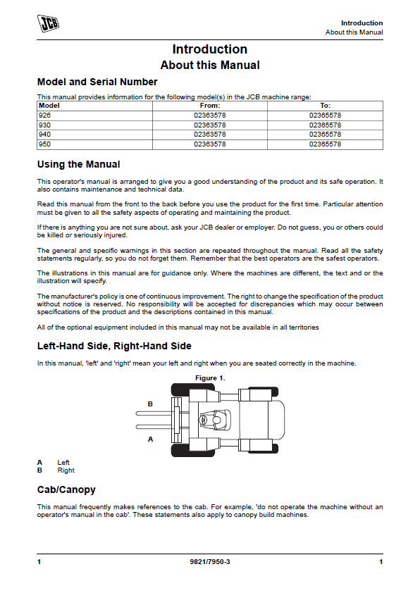 Complete Guide: JCB 926, 930, 940, 950 Operator Manual PDF