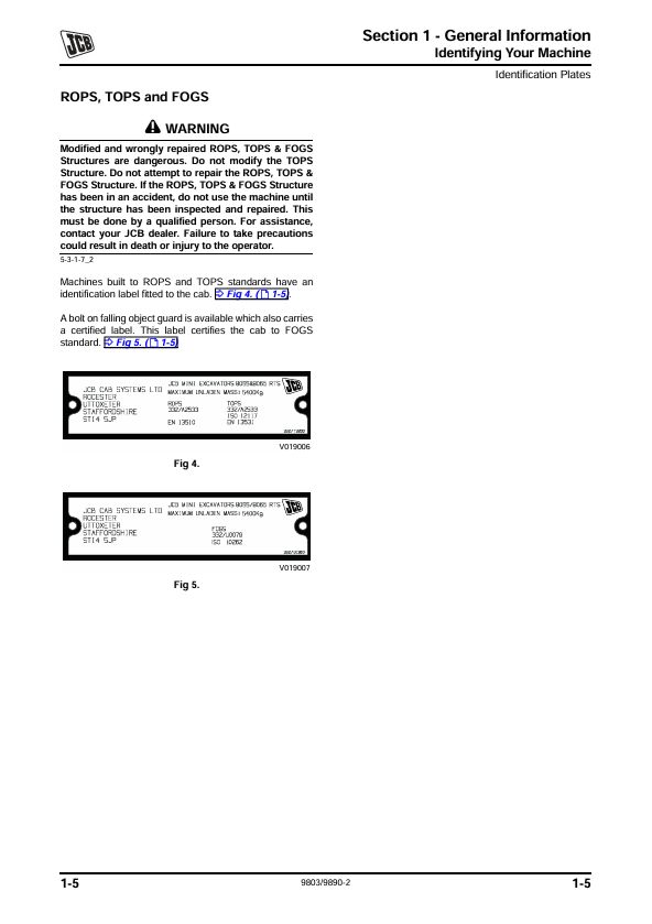 Complete JCB 8055 & 8065 Maintenance & Service Manual PDF