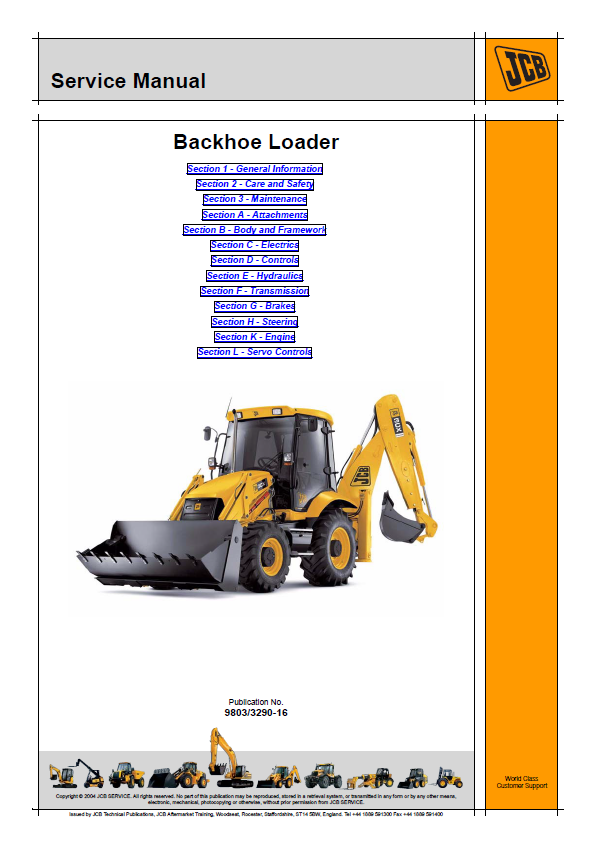 Complete JCB Backhoe Loader Service & Repair Manual (PDF)