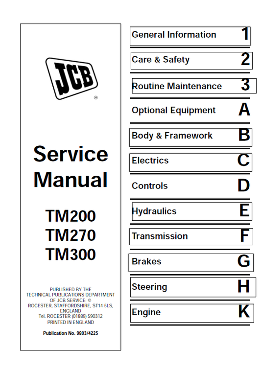 Complete JCB TM200, TM270 & TM300 Service & Maintenance Guide