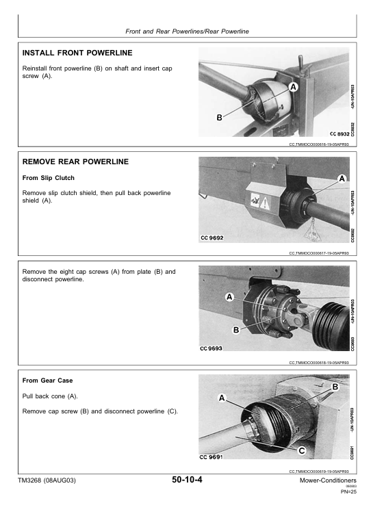 Complete John Deere 1350-1470 Mower Conditioner Workshop Repair Manual TM3268