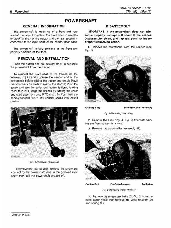 Complete John Deere 1500 Powr-Till Seeder Maintenance Manual TM1152