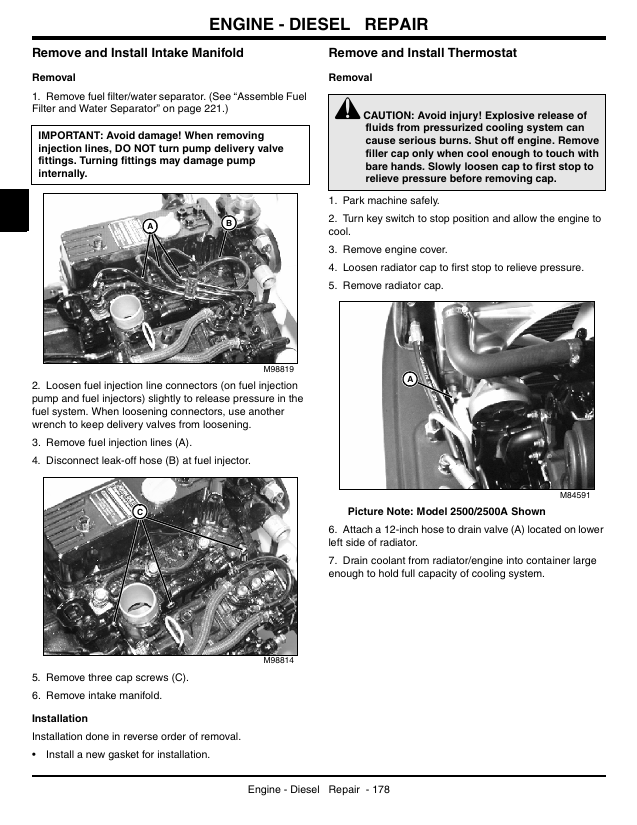 Complete John Deere 2500 Series Green Mower Service Manual TM1757