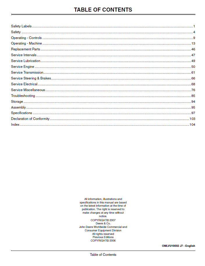 Complete John Deere 4320 4520 4720 Operator Manual – OMLVU19002 Edition