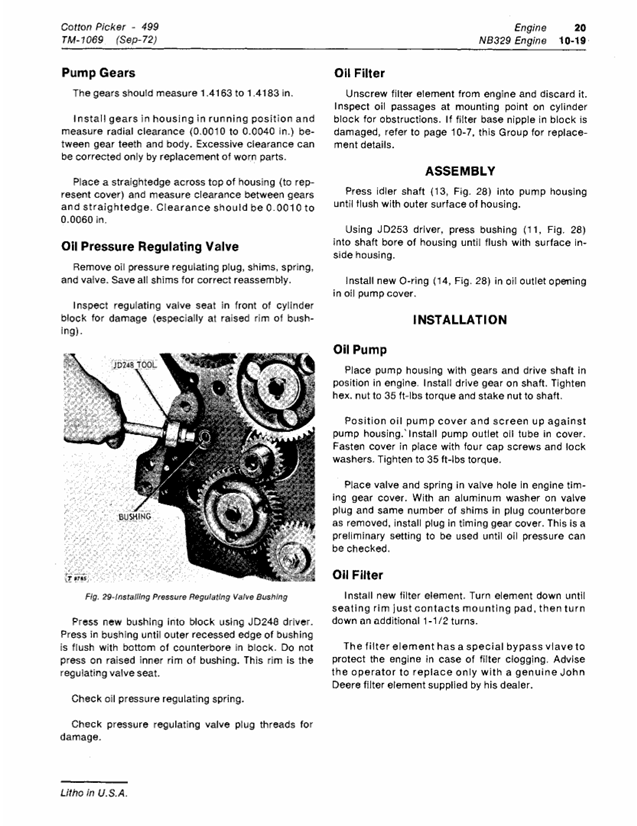 Complete John Deere 499 Cotton Picker Workshop Manual TM1069