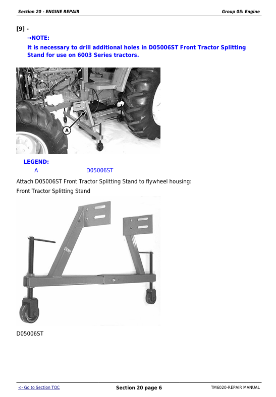 Complete John Deere 6103 6203 6403 6603 Workshop Repair Manual TM6020