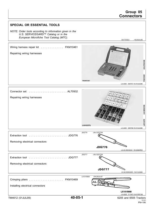 Complete John Deere 6205 6505 Tractor Workshop Repair Manual TM4612