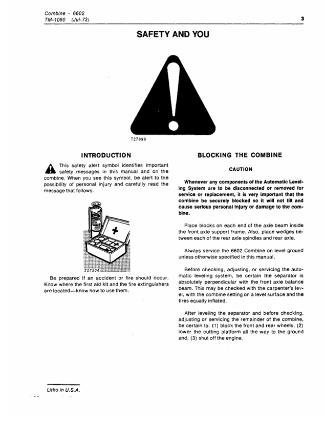 Complete John Deere 6602 Combine Technical Manual Guide