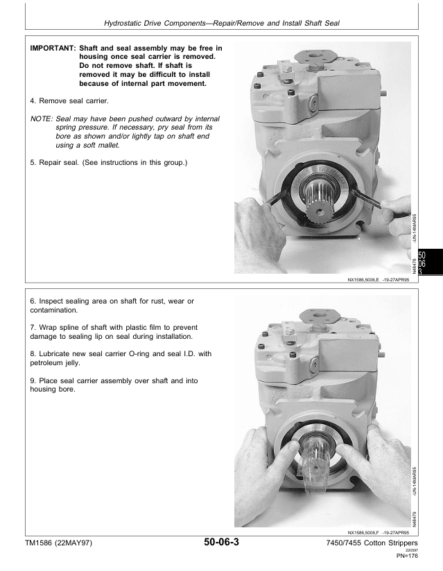 Complete John Deere 7450 7455 Cotton Stripper Workshop Manual