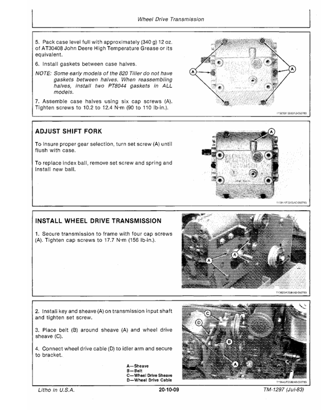 Complete John Deere 820 Tiller Technical Guide TM1297 PDF